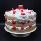 Vintage Strawberry Shortcake Ceramic Pedestal Footed Cake Plate Dome Cover 1970s