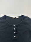 Levi   s Shirt Womens Xs Black Waffle Knit Long Sleeve Henley Pullover