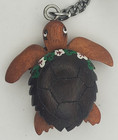 Hand Painted Wooden Sea Turtle Souvenir Of Hawaii Keychain Keyring