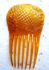 Large Blonde Celluloid Hair Comb -  No Us Import Fees