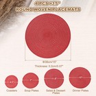 4 Pcs Round Woven Placemats  15  Braided Placemat  Red