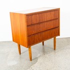 Mid Century Danish Modern Chest Drawers Table 3 Drawer Teak Denmark Side End Mcm