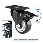 Caster Wheels - 3 Inch Casters Set Of 4 Heavy Duty   Locking Industrial Caster W