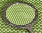 Antique Vintage Victorian Silver Plated 9    Ornate Vanity Hand Held Mirror Heavy