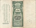 1911 South West Oil And Gas Company Old Stock Certificate  27 State Of Arizona