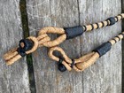 Braided Rawhide Romel romal Reins W black Accents   Leather Popper