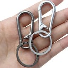 10   Keychain Key Ring Carabiner Clip Keyring Chain Fob Holder Silver Metal Us
