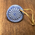 Vtg Handmade Blue Shell Pottery Wine Bottle Stopper Decanter Corks Barware Bar