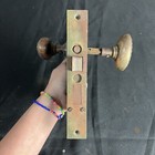 Antique Solid Brass Victorian Lock   Oval Door Knob 1900   s Art Noveau