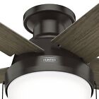 Hunter Fan 52 In Low Profile Noble Bronze Ceiling Fan With Light And Pull Chain