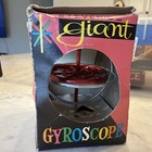 Vintage Stevens Giant Gyroscope Spinning Top Toy Red Silver Metal Original Box