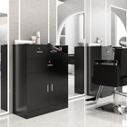 Black Locking Drawers Styling Station Cabinet Barber Beauty Salon Spa Equipment