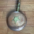 Antique Early American Brass copper wood Bed Warmer - Five Pointed Star Motif