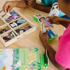 Wooden Magnetic Dress Up Dolls Set With Pets And 78 Accessories For Kids
