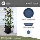 Flower Pot Tray Durable And Stylish Round Plant Tray  14-inch Slate Blue 