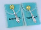 Pr Sterling Silver Tiffany   Co 2 1 4  Individual Salt Spoons Chrysanthemum