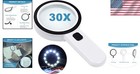 30x Led Magnifying Glass With Double Glass Lens For Seniors - Bright Illumina   