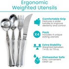 Vive Weighted Utensils 4 Piece Parkinson Spoon Fork Knife Set