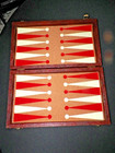 Vintage Cardinal Bakelite Backgammon Set Red   Butterscotch Swirl