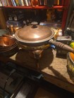 Vintage Copper And Brass Chafing Dish Made In Italy