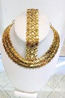 Hugs   Kisses Necklace 14k Gold Fn Stampato Stainless Steel 3 Sets Bracelet Set