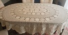 Vintage Oval Handmade Crochet Tablecloth Approx 64x79