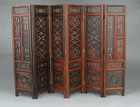 9 7  H China Rosewood Folding Screen Byobu Carved Flower Design Small Folding