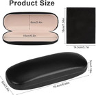New Clam Shell Hard Eyeglasses Pu Glasses Case Black W microfiber Cleaning Cloth