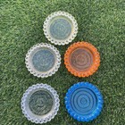 1960s Gem Rim Jewel Plastic Coasters Set Of 5 Multicolor Vintage Barware Hong Ko