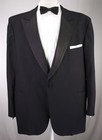 Brooks Brothers Vintage Black 1-btn Peak Lapel Tuxedo Formal Wedding Blazer 48r
