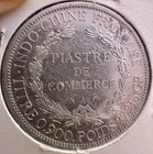 1895a French Indochina Silver Piastre De Commerce Better Date Vf