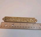 Solid Brass Poop Deck Door Sign Decorative Wall Plaque 5 75  Nautical Beach Boat