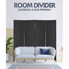 Room Divider Wood Screen 4 Panel Wood Mesh Woven Design Room Screen Divider