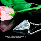 Clear Quartz Pendulum Good Luck Gems Crystal Pointed Pendulums Necklace Reiki Gi