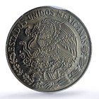 Mexico 5 Pesos Republic Mint Error Clipped Planchet Ms 64 Pcgs Cuni Coin 1977