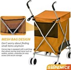 Folding Shopping Cart For Groceries Water-resistant Heavy-duty Canvas Trolley