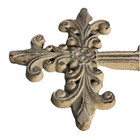 Vintage Ornate Cast Iron Wall Cross Decorative Wall Hanging Cottagecore