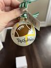 Coton Colors Christmas Ornament - Touchdown    Football  Handpainted Glass