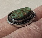 Early Gilbert Damon Late 40 s-50 s Navajo Turquoise 925 Ring Handmade Size 7 25