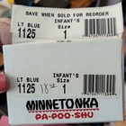 Minnetonka Paa-poo-sho Suede Moccasin  Blue Sz 1 Fringe 1125 Late 80 Early 90