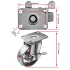 4 All Steel Swivel Plate Caster Wheels W Brake Lock Heavy Duty High-gauge Ste   