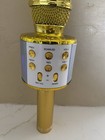 Karaoke Microphone Wireless Bluetooth Led Lights Gold Handheld Ktv Speaker