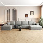 135  Boneless Couch Sectional Cloud Sofa Corduroy U Shaped Sofa Chaise W ottoman