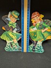 1960 s St Patrick s Day Die Cut Decorations 2 Boy girl Dancing The Jig Dennison 