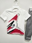 Air Jordan Youth Boys Short Sleeve Shirt And Nike Logo Sweatpants 2pc Set Sz 4