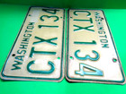  1968-1982 Washington Passenger License Plate Pair   Ctx 134  13 Pictures  