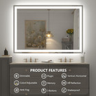 55x30 Led Mirror For Bathroom  Dimmable Vanity Mirror With Lights  Illuminated M