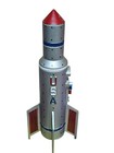 Metal Rocket Space Ship Mechanical Usa Bank W astronaut - Vintage