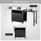 Feasto  Grill Cart Outdoor Kitchen Cart With Cabinet   2 Foldable Side Tables
