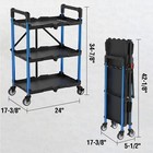 Workpro 3-tier Collapsible Service Cart  210 Lbs Foldable With Wheels Aluminum